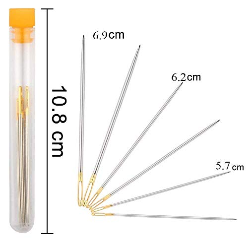 28 stuks boekbinderei gereedschapsset boekbinders starterset groot oog gebogen naalden gewaxt draad clipper botten map… - Afbeelding 4