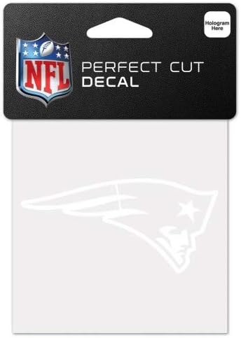 NFL New England Patriots 4x4 Perfect Cut White Decal, One Size, Team Color