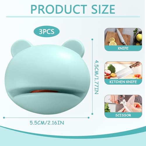 Image of 3PCS Compact Knife Sharpener for Kitchen Use, Small Sharpening Tool with Non Slip Base for Household Cooking and Food Preparation(Green,A,F)