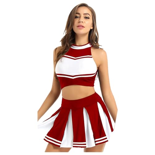 Disfarce animadora mulher carnaval fato Mulher, para jogorol (Red, L)