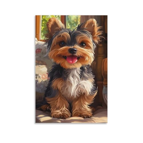 Poster de Terrier de Yorkshire en lienzo de 50x75cm el regalo perfecto para amantes de perros