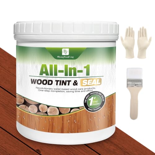 Pecan Wood Stain & Sealer 16oz – Non-Toxic, Eco-Friendly, Protection | Enhances Natural Grain, Flexible Crack-Resistant Coating for Indoor/Outdoor Use | Ideal for Terrace, Fence, Planter Boxes