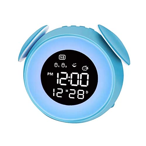 USCC Sunrise/Sunset Simulation Digital Alarm Clock with Wake up Light, Kids Clock (Blue), 5.7 in X 3.4 in X 5.12 in(J-908B)