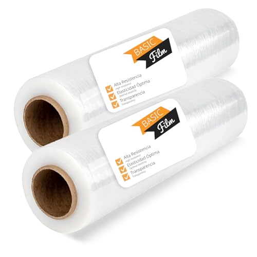 Film Transparente para Embalar, Plastico Cubretodo para Mudanzas, Film Adhesivo Protector, Film Embalaje para Cubrir Muebles, Cajas Carton Mudanza y Objetos - Ofituria (2 uds - Basic)