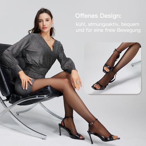 Image of Yilanmy Toeless Pantyhose for Women 3 Pairs 10D Ultra Thin Sheer Tights Without Toes Open Toe Stockings for Sandals
