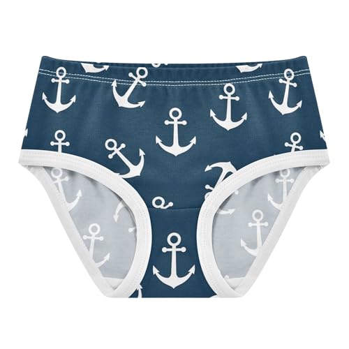 Cotton Toddlers Underwear Floral White Anchors Navy Blue Girl Panties Cute Fancy Kids Briefs Undies 2t
