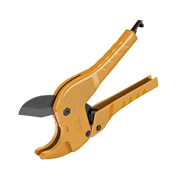 Coupe-tubes Acier Manganèse Coupe-tube PVC AIRAJ - Outil Pro Pour Plomberie Avec Mécanisme à Cliquet - Coupe Tuyaux Plastique Jusqu'à 42 Mm - Facile à Utiliser Outil Plomberie Coupe Tuyaux