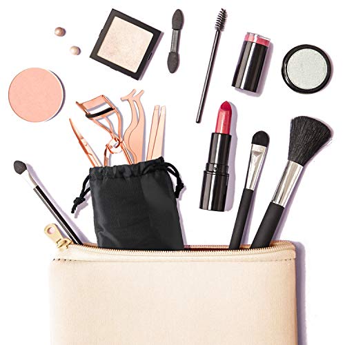 Eyelash Curler, Terresa 4 in 1 Beauty Eye Lash Curlers with Tweezers and Replacement Silicone Refill Pads, Women Makeup Kits for All Eye Shapes (Rose Gold)