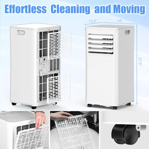 Image of Coolblus Portable Air Conditioners Cool Up to 540 Sq.Ft, 12000BTU Portable AC with Remote Control, Air Conditioner for Rooms, Bedroom, Living Room, Garage, No Wall or Window Installation Needed, White