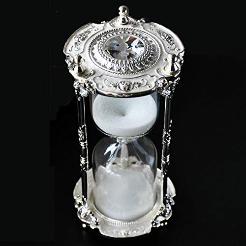 Hourglass Timer, 15-Minute zinc Alloy Timer, Hand-Blown Glass Hourglass, Hand-Painted Hourglass, 3 Colors of Sand Optional, Household Glass Hourglass, Gifts, Desk Decorations