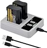 2-Pack EN-EL15C EN-EL15 Batería con Cargador Dual Rápido PD20W Compatible con Nikon Z8, Zf, Z6III, D850, Z7II, Z6II, Z7, Z6, D7500, D750, Z5, D7200, D7100, D810 2