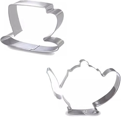 Cortador de galletas de acero inoxidable para tazas de té, taza de té y taza de té, ideal para fiestas de té, bodas y sándwiches, tazas grandes de