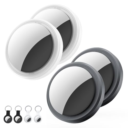 Image of 4 Packs Air Tracker Tags Compatible with Apple Find My (iOS Only), Bluetooth Tracker, Smart Keys Finder and Item Locator with Waterproof Case for Wallet Luggage Backpack (Android Need Download App)