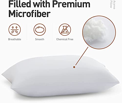 Acanva Bed Pillows 2 Pack Hotel Collection Luxury Soft Inserts For Sleeping-Breathable And Comfortable For Stomach Back Sleepers, King (Pack Of 2), White 2 Count #TOP1