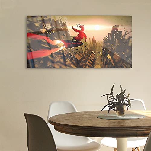 Tableau plexiglas Sunset Surfer 100x50cm pour salon zen - 3