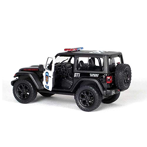 Kinsmart Kid 5" Die-Cast: 2018 Jeep Wrangler Rubicon Police Edition (Black/White)