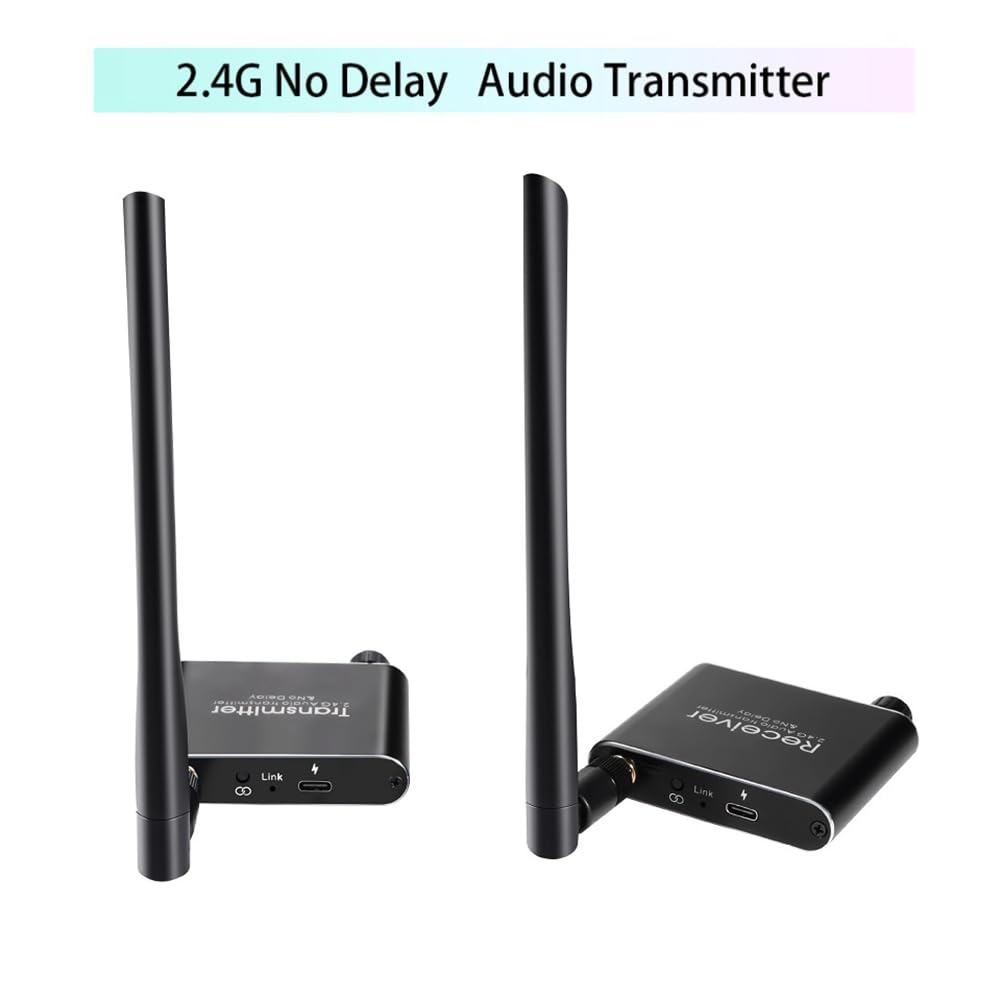 Adaptador de Audio Inalámbrico 2.4G Extensor de Audio Transmisor y Receptor de Audio Inalámbrico 50M Extensor de Audio LAN Divisor RX/TX