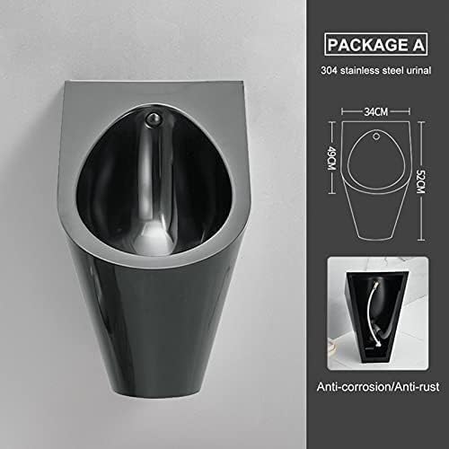 Bathroom Toilet Urinal for Male Sanitary Ware, Universal Urinal Commercial Washout High Efficiency Urinal Wall Mounted Urinal Funnel Toilet (Size : Set C) ()