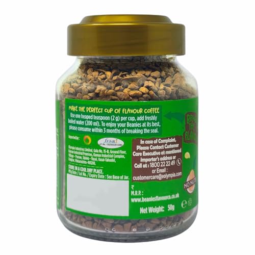 Image of Beanies Irish Cream Flavoured Instant Coffee | 50g | Freeze Dried Coffee with Irish Cream (Pack of 2)