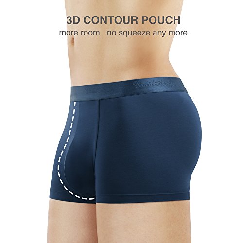 David Archy Men's Underwear Soft Micro Modal Trunks 4 Pack (S, Navy Blue) #TOP22