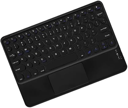 Thanice Wireless Keyboard with Touchpad, Ultra-Slim Portable Rechargeable Bluetooth, Ipad Keyboard with Trackpad for OS Android Windows Devices Black