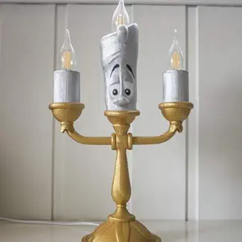 Beauty and The Beast Electric Table Lamp for Home (Gold)
