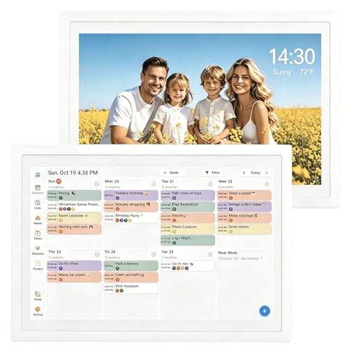 Digital Calendar 10.1 Inch Wall Planner Touch Screen WiFi Smart Electronic Planner with Third-Party Calendar Sync, Chore Tracker, Meal Plan Family Digital Picture Frame Gift for Mom Women