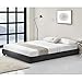 Corium Kunstlederbett Polsterbett aus Kunstleder Bettgestell mit Lattenrost 140x200 cm Bett inkl. Lattenrahmen Doppelbett Jugendbett Lederimitat in Schwarz