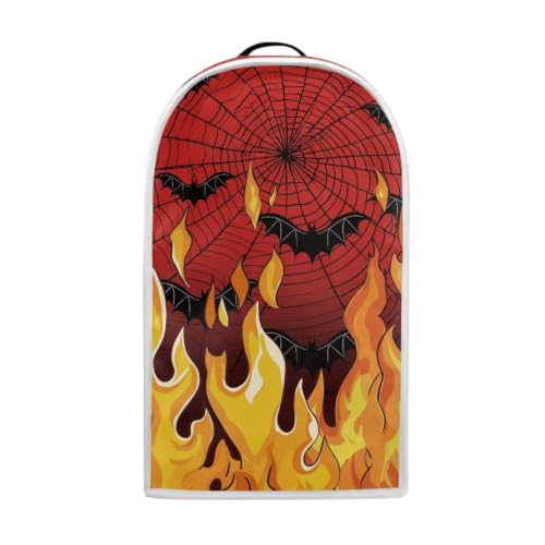 Image of Fire Web Bat Blender Dust Cover Anti Fingerprint Polyester Stand Mixer or Coffee Maker Appliance Cover Stain Resistant Halloween Decor Blender Storage Bag for Kitchen Appliance