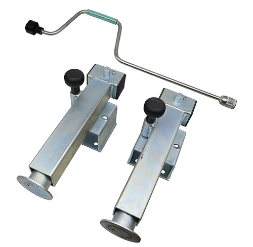 trailer parts4u 2X support pivotant 1300/2600kg 380mm console 85mm support de levage support à manivelle pour voiture et remorque, y compris la manivelle