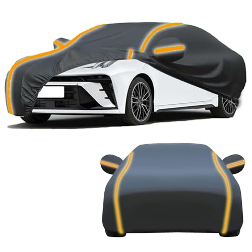 Waterproof Car Cover Compatible with Renault Clio 4 RS Cover All Weather Protection with Side Zipper and Reflective Strip,Custom Outdoor Full Car Covers UV Resistant Rainproof Snowproof Windproof