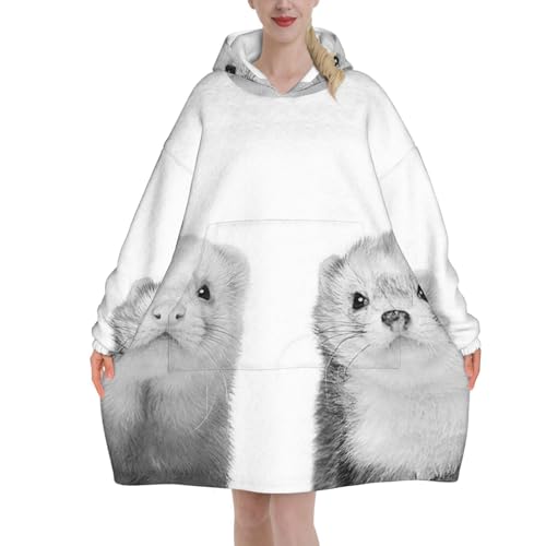 Couverture à capuche imprimée furets l'idée cadeau idéale pour frissonneux