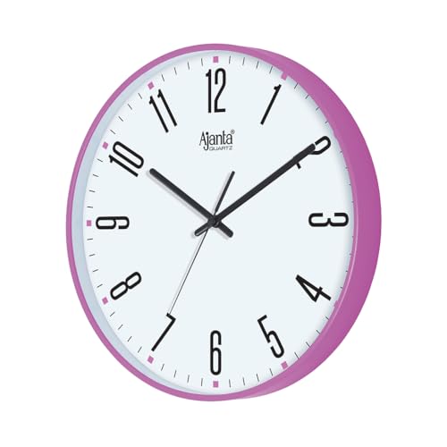 Image of Ajanta 11 Inches Step Movement Wall Clock for Home and Offices Wall Watch(R.Pink)