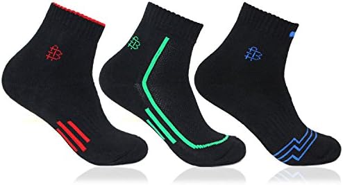 Bonjour Men's Black Ankle Length Sports 3 Pair Socks(BRO7004ANK-PO3_Black)