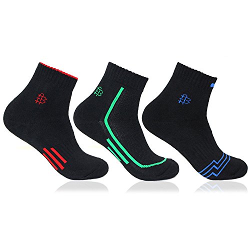 Bonjour Men's Black Ankle Length Sports 3 Pair Socks(BRO7004ANK-PO3_Black)