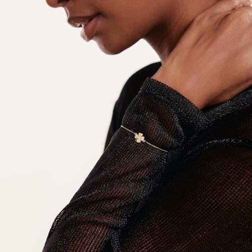 Gelin 14K Solid Gold Four-Leaf Clover Bracelet for Women | Lucky Clover Charm Bracelet | Dainty Nature Jewelry | Adjustable 6" to 7" | Gift for Birthday3