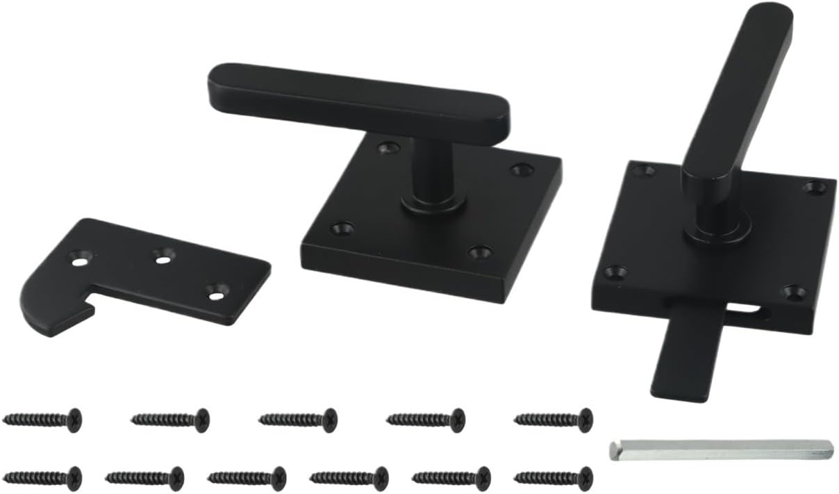 19x14x6cm Garden Door Latch, Double Sided Flip Lock in Heavy-Duty Aluminum for Gates and Fences