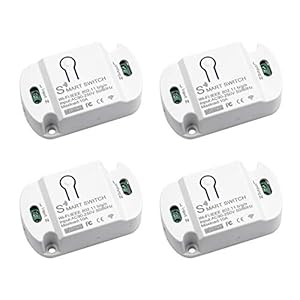 XIUNIA Interruptor Inteligente Mini Interruptor de Control Remoto Inalámbrico Wifi Inteligente 10A No Requiere Hub Compatible con Alexa Control de Voz Goolhome Adecuado para Domótica