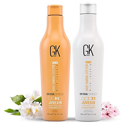 GK HAIR Global Keratin Colored Shield Shampoo und Conditioner Set -Tief reinigend feuchtigkeitsspendend Hitzeschutz für farbbehandeltes, trockenes, beschädigtes, lockiges krauses Haar Cover