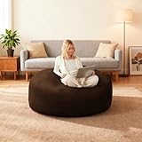 GPRL Sitzsack,Flauschiger Kunstpelzstoff,Sitzsack Flauschig mit Füllung,Kuschelsessel,Lese Sessel,für Schlafzimmer,Kinderzimmer,Spielzimmer,60x120 cm,Braun