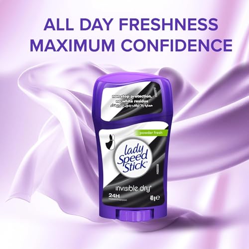 Lady Speed Stick Deodorant 1.4 Ounce Powder Fresh Invisi Dry (41ml) (2 Pack)