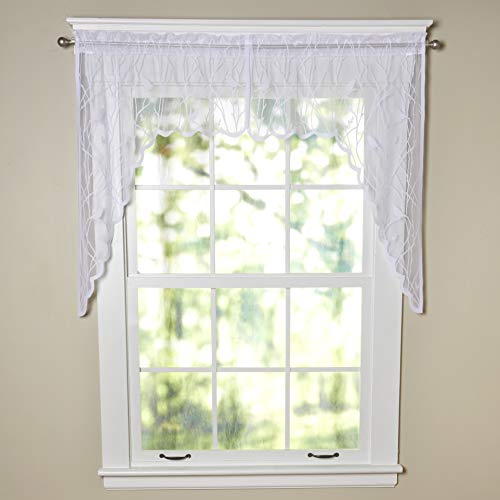 Forest Songbird Lace Swag White White Swag 38