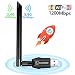 [2019 Newest] Carantee 3.0 USB WiFi Adapter 1200Mbps, Wireless Network WiFi Dongle for PC/Desktop/Laptop with 5dBi Dual Band Antenna, Support WinXP/7/8/10/vista, Mac10.4-10.14, Linux
