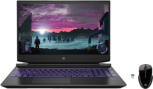 Image of HP Pavilion AMD Ryzen 7 5800H 15.6 inches(39.6cm) FHD Gaming Laptop (16GB /512GB SSD /Windows 11 Home /1.98 Kg) & Wireless Mouse 250 /2.4 GHz Wireless USB connectivity /12 Months Battery Life /Black