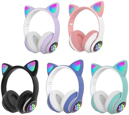 HEARTZ H10 CAT KEDİLİ LED IŞIKLI KAFAÜSTÜ BLUETOOTH KULAKLIK (LİLA MOR) - Görsel 5