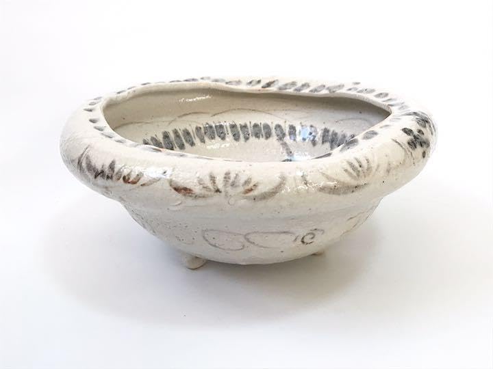 Amazon.co.jp: 作家物 滝川恵美子 志野草花文鉢 鉢 深鉢 菓子器 絵志野 