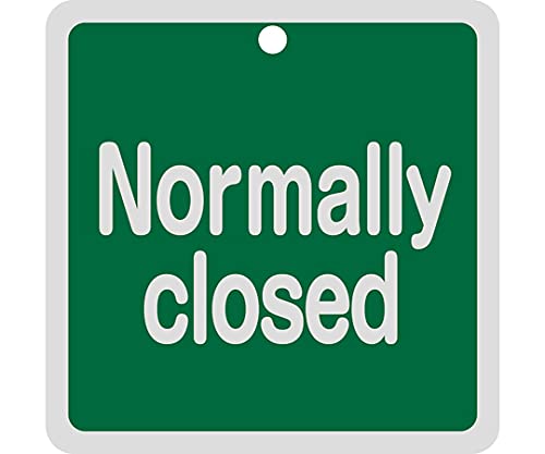 日本緑十字社 バルブ表示板 バルブ開閉札 Normally closed 特15-152B 80×80mm 160102