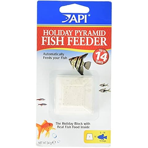 API HOLIDAY PYRAMID FISH FEEDER 14-Day Automatic Fish Feeder 34-Gram 1-Count Pack,White Cover