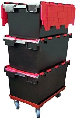 Plastor 1 x Red Euro Container and LC3 Container Wheeled Dolly/Skate - 600mm x 400mm