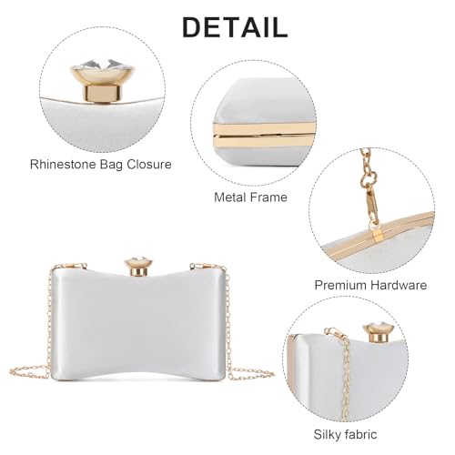 Image of RNIEGA Clutch Purses for Women, Evening Bag with Detachable Chain Ladies Sparkling Party Handbag Wedding Bags